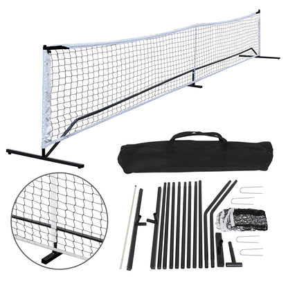 Portable Pickleball Game Tennis Net Powder Coated Frame Yard W/ Carry Bag&Stakes
