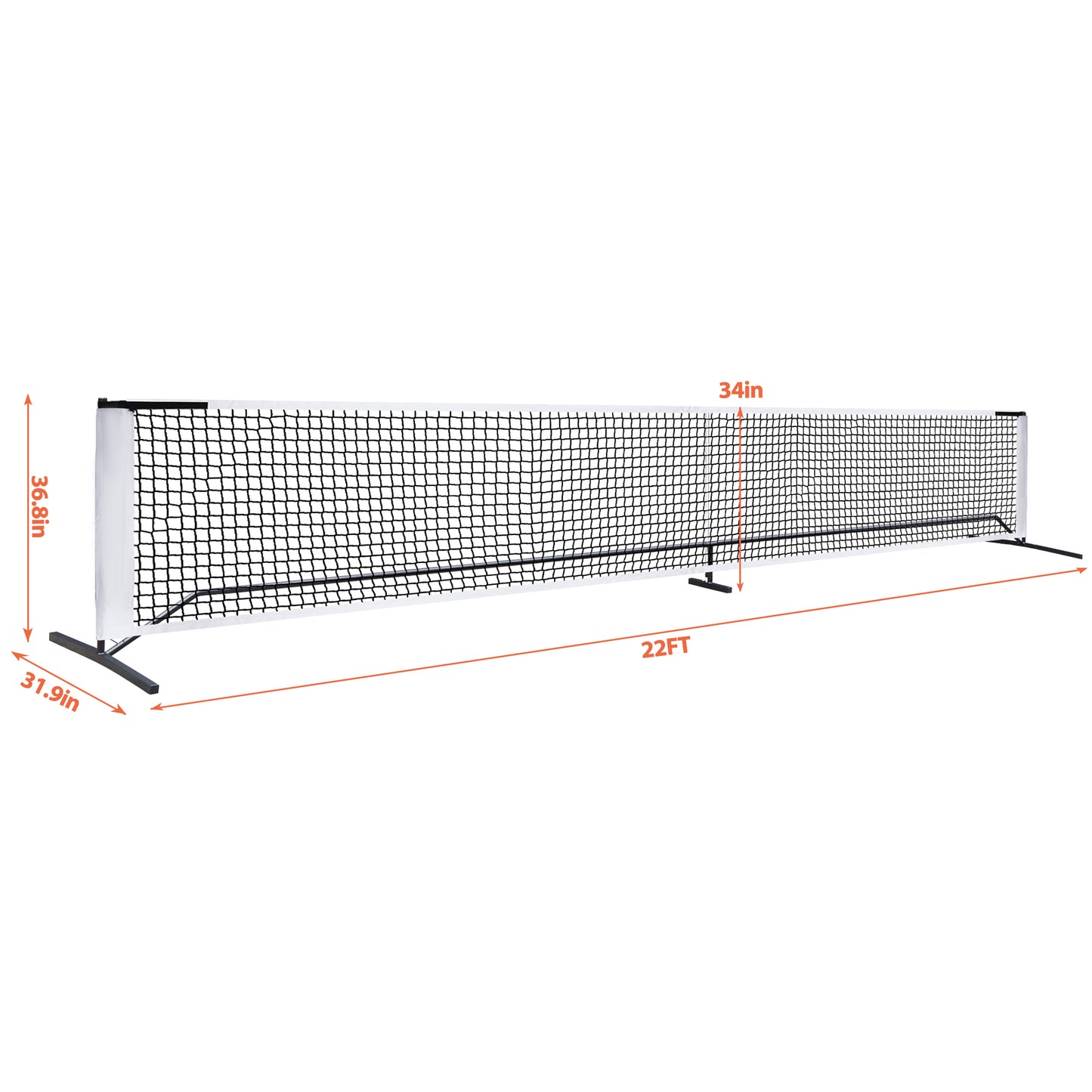 Portable Pickleball Game Tennis Net Powder Coated Frame Yard W/ Carry Bag&Stakes