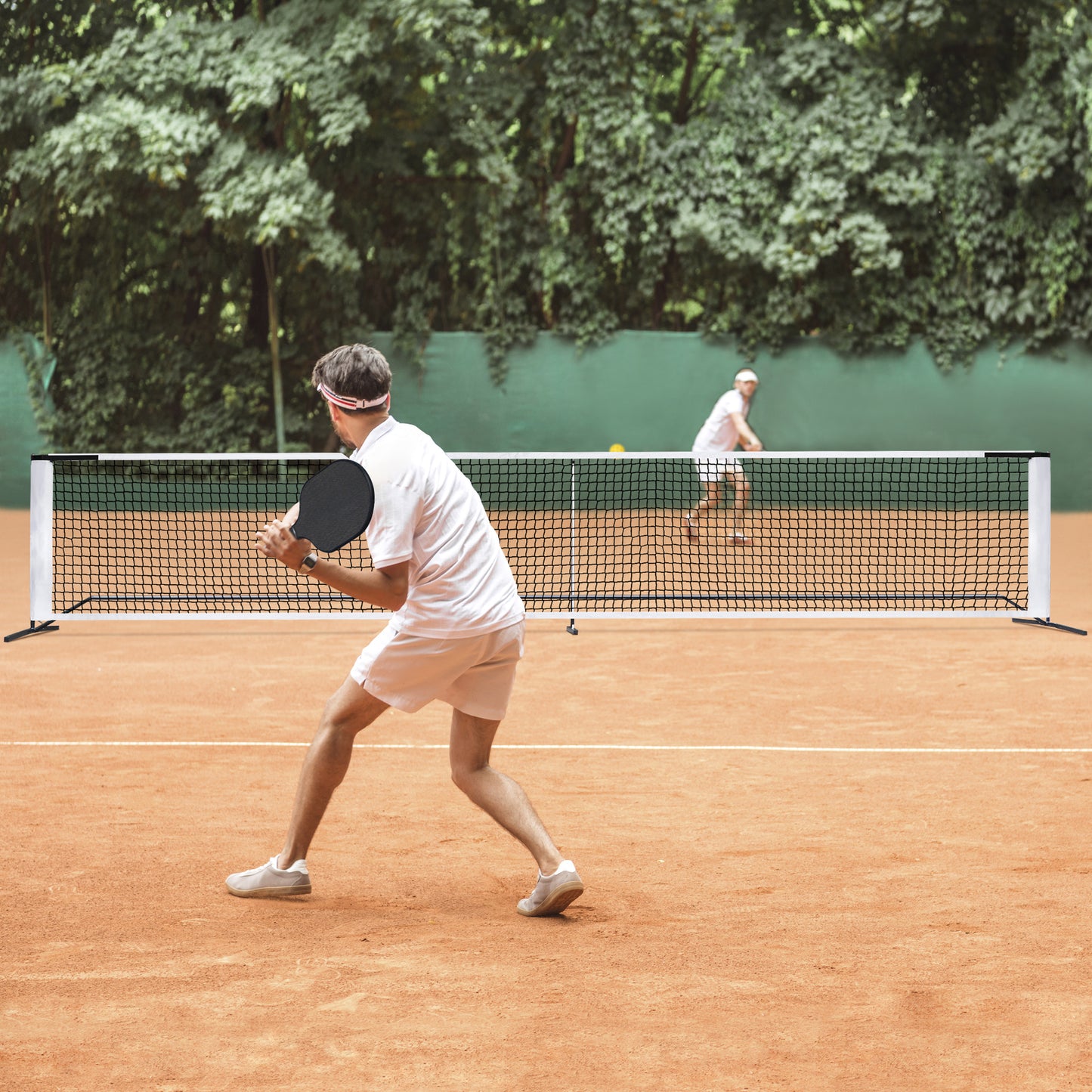 Portable Pickleball Game Tennis Net Powder Coated Frame Yard W/ Carry Bag&Stakes
