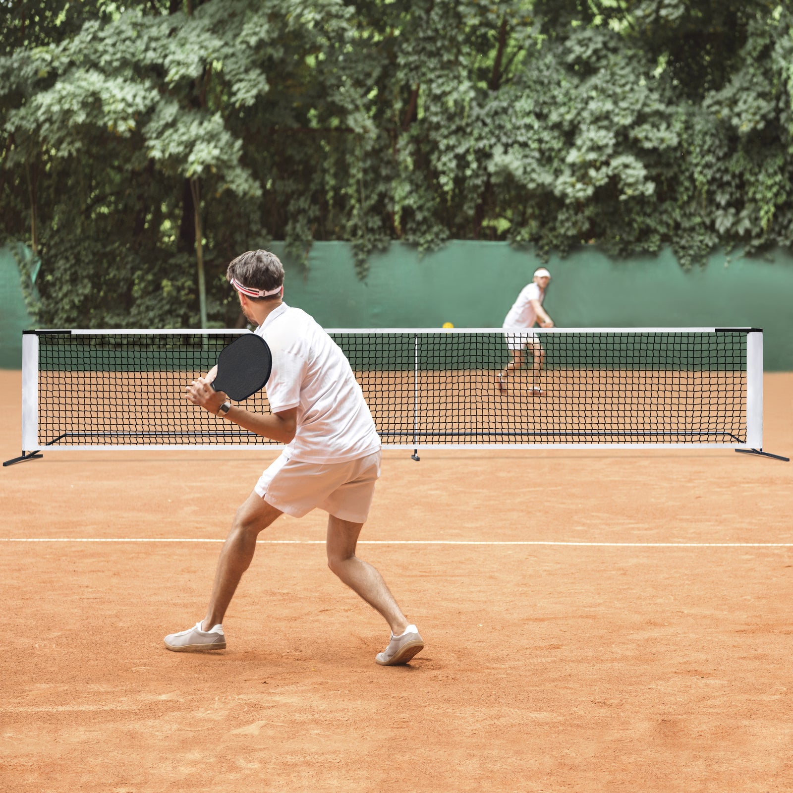 Portable Pickleball Game Tennis Net Powder Coated Frame Yard W/ Carry Bag&Stakes