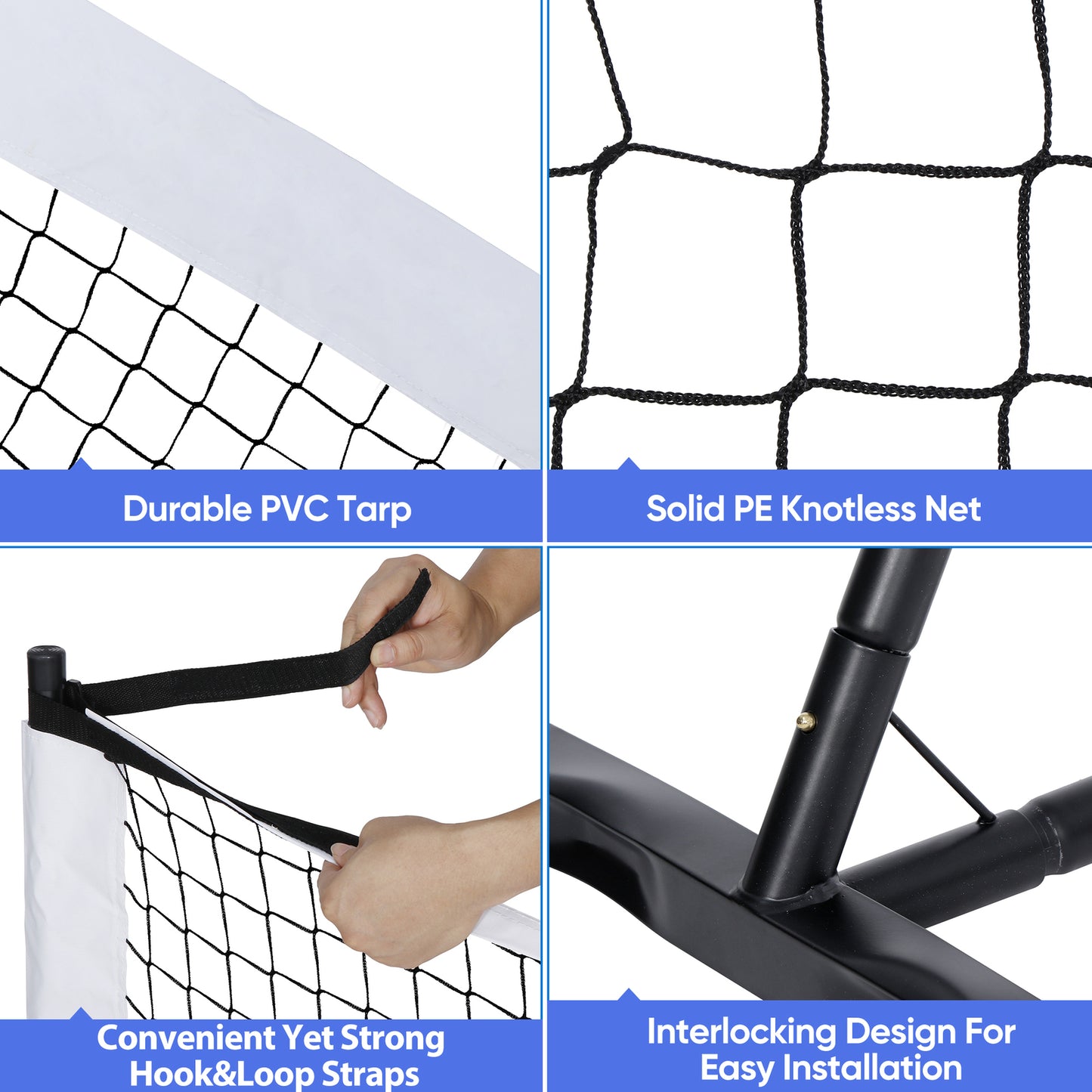 Portable Pickleball Game Tennis Net Powder Coated Frame Yard W/ Carry Bag&Stakes