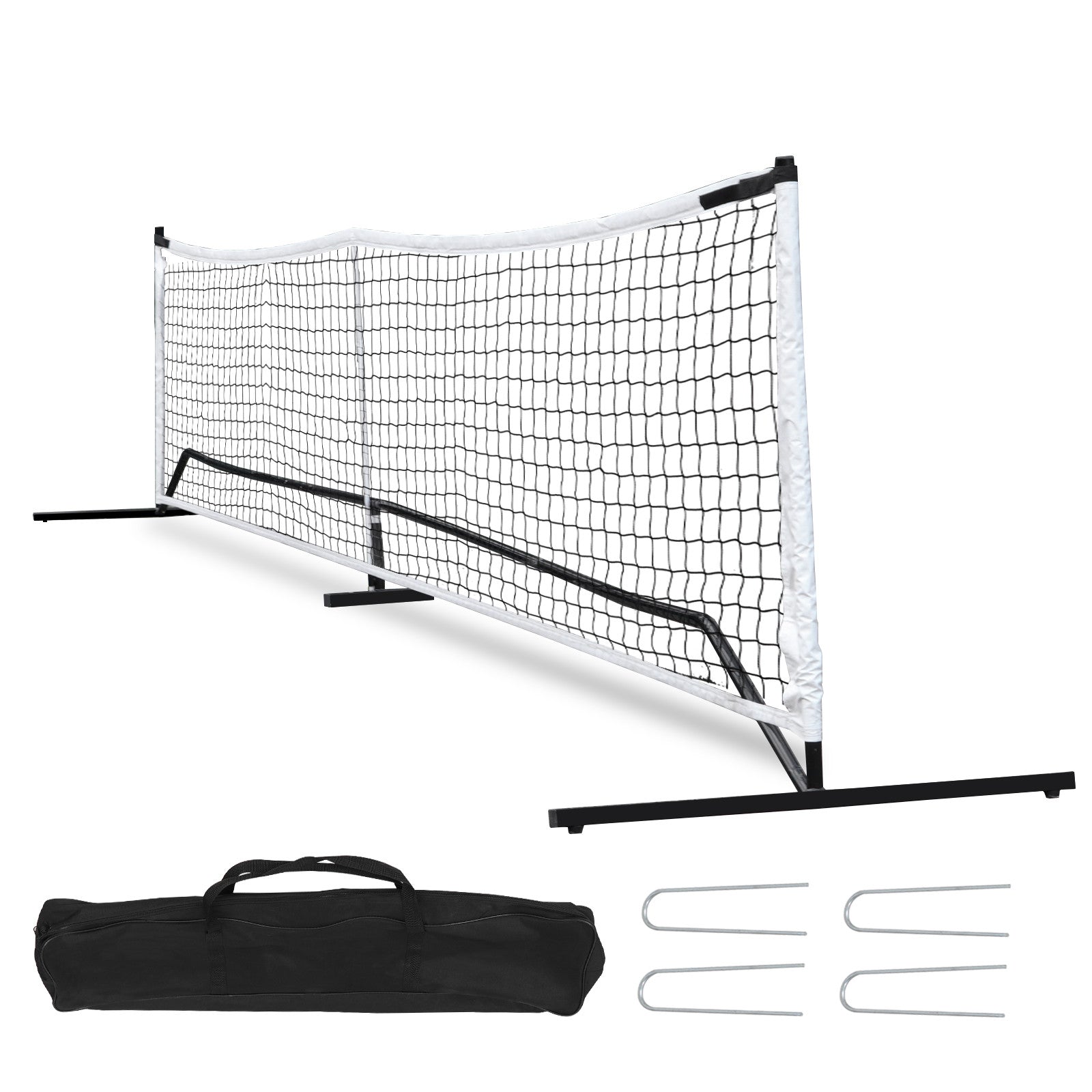 Portable Pickleball Game Tennis Net Powder Coated Frame Yard W/ Carry Bag&Stakes